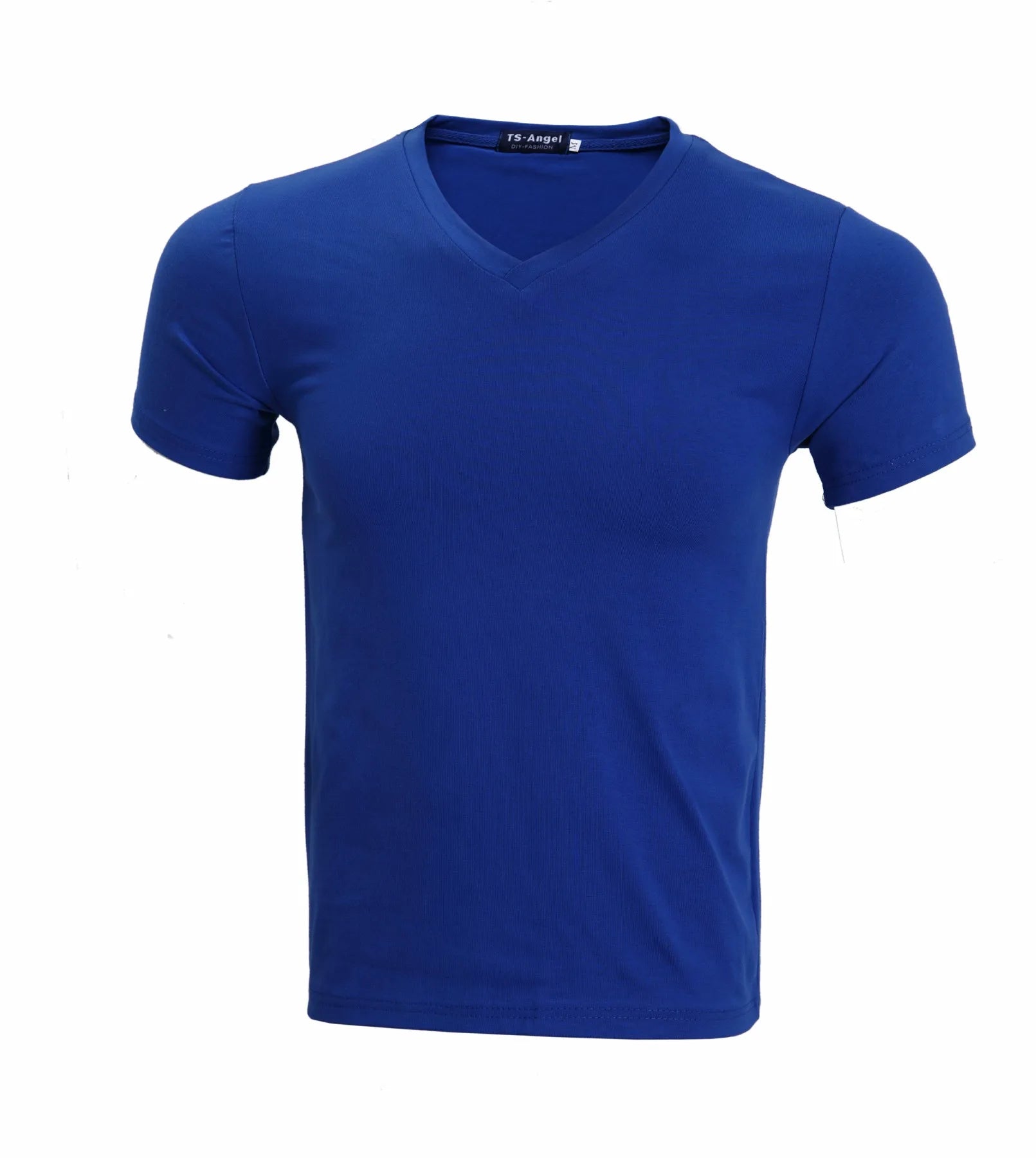 T Shirt High Elasticity Men's V-neck T Shirt 85% Cotton 15 Polyester T Shirt