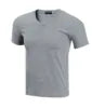 T Shirt High Elasticity Men's V-neck T Shirt 85% Cotton 15 Polyester T Shirt