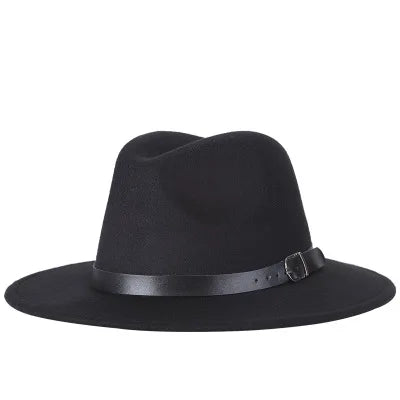 fashion jazz hat summer spring black woolen blend cap outdoor casual hat