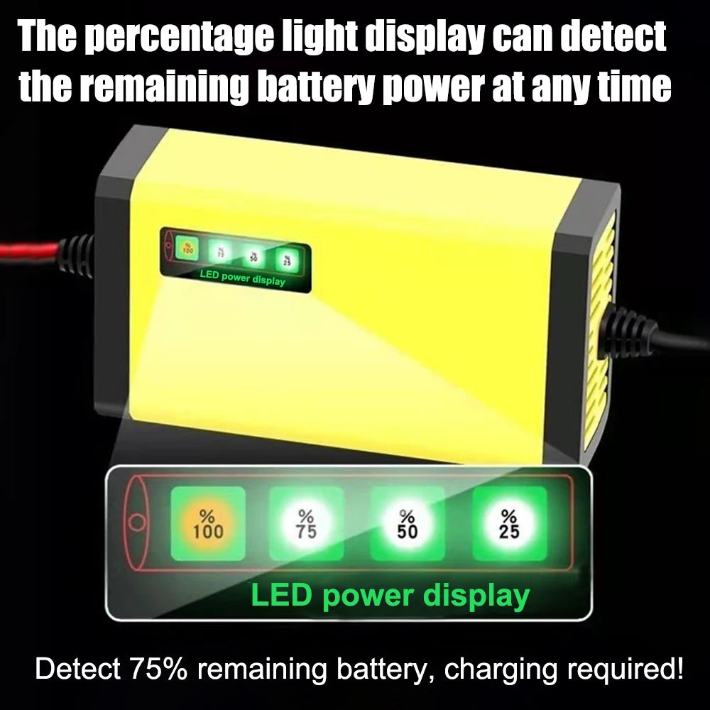 6V 12V 2A Car Battery Charger EU Plug Tester Automatic Smart Digital LCD Display Power Pulse Repair Tools Motorcycle Accessories