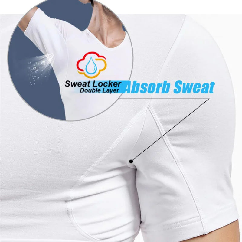 Men 's Undershirts Underwear Absorb Sweat Elastic T Shirts Male V Neck Short Sleeves Top Sleepwear Plus Size Base Shirt 5359