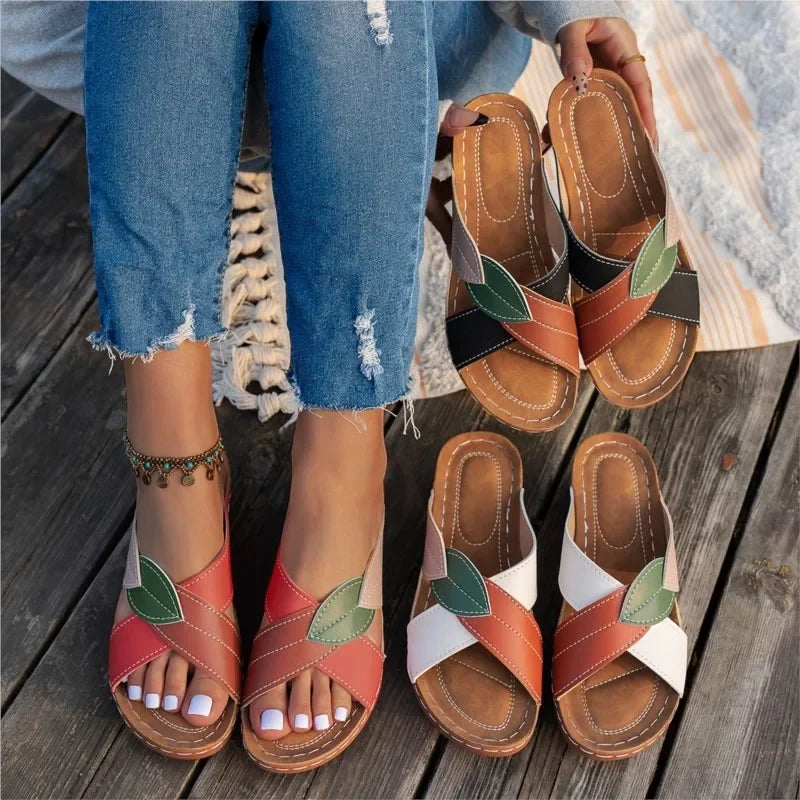 Women Sandals Shoes Party Ladies Shoes Slides Sandals Ladies Wedge Sandals Woman Non-Slip Footwear Women Slippers Female