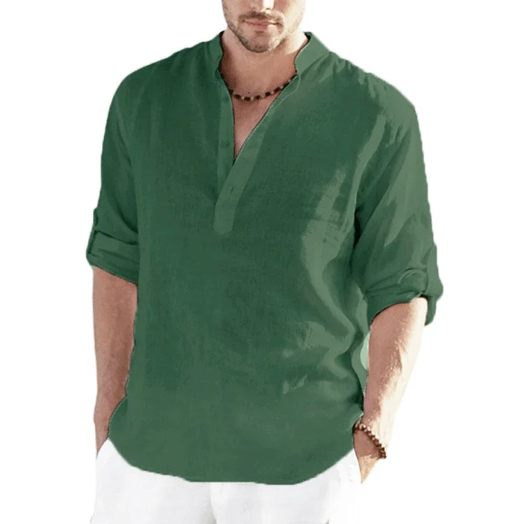 New Men's  Long Sleeve T-Shirts Breathable Shirt  Casual Basic Cotton  Shirt Tops