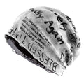 Letter Print Beanie Hats For Women Men Vintage Distressed Cracked Design Wasteland Style Spring Summer Warm Fleece-lined Winter