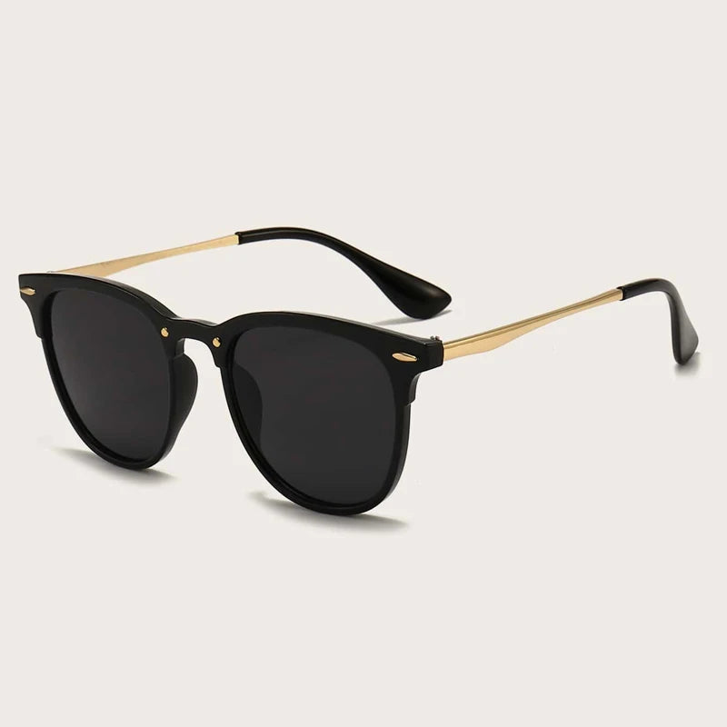 Fashion Cat Eye Metal Frame Sunglasses Women Brand Desginer Sun Glasses Black Rivet Cateye Female Shades Eyeglasses UV400