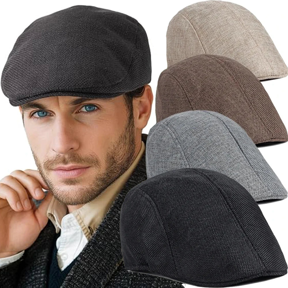 Men Spring and Summer Berets British Style Beret Hat Retro England Hats
