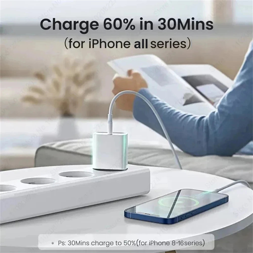 PD 40W USB C Charger For iPhone 16 15 14 13 12 11 Pro Max Plus Fast Charging USB C Type C Cable For iPad Air Charger Accessories