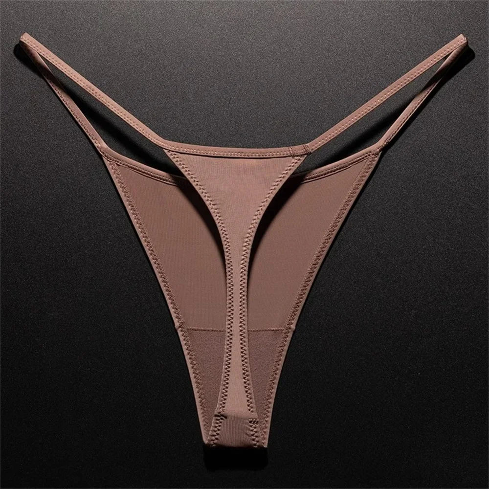 Low Waist Leopard/Zebra Print Thong High Cut Women's Ice Silk Seamless G-string Fitness Plus Size Underwear