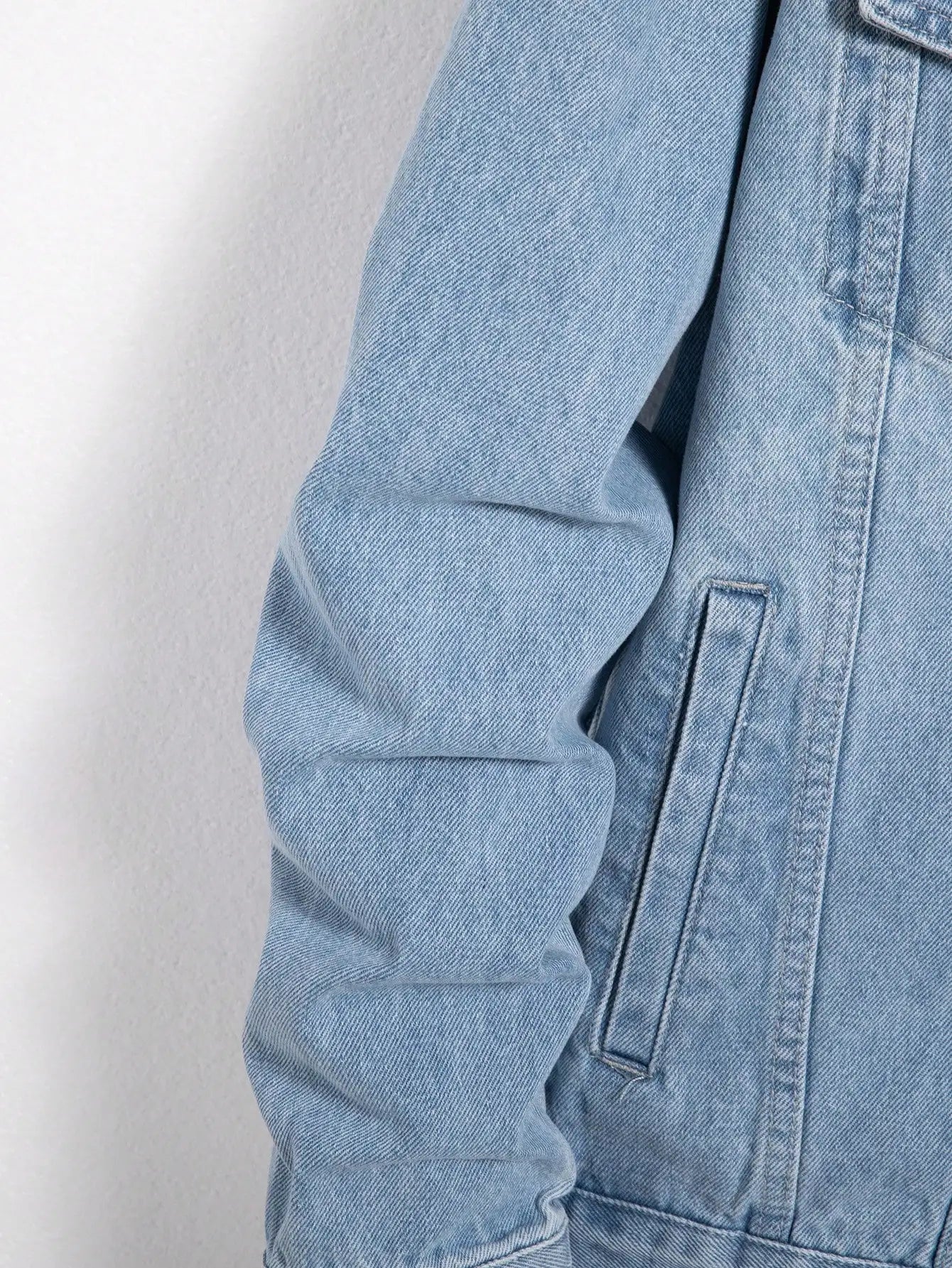 Men's denim jacket for spring and autumn. Blue denim coat. Daily casual wear. Fashion trend.