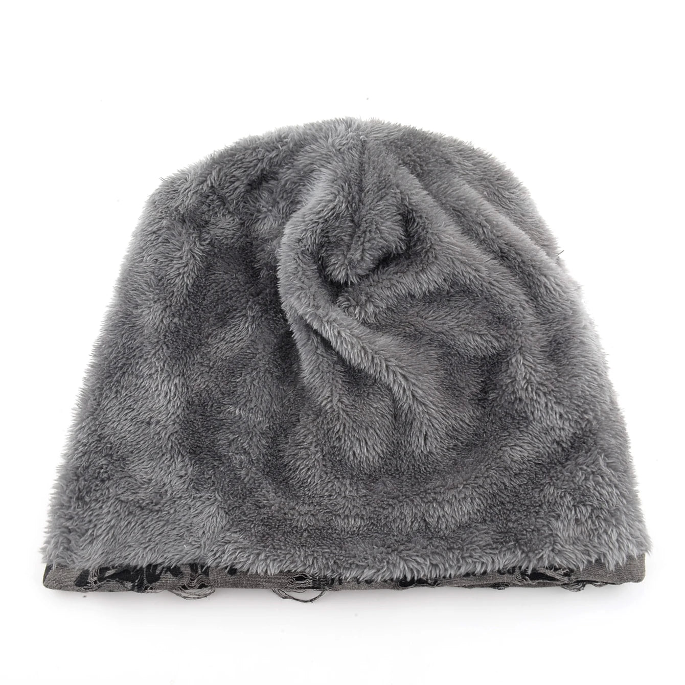 Letter Print Beanie Hats For Women Men Vintage Distressed Cracked Design Wasteland Style Spring Summer Warm Fleece-lined Winter