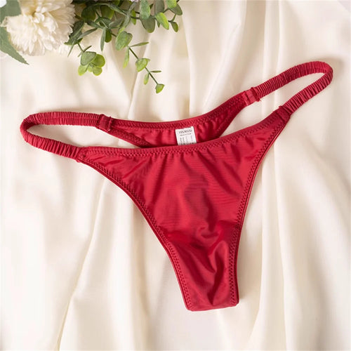 2026 Wrinkle Elastic Strap Sexy Thong Women's Leopard High Slit Ice Silk T-back Underwear Crotch Cotton G-strings Plus Size