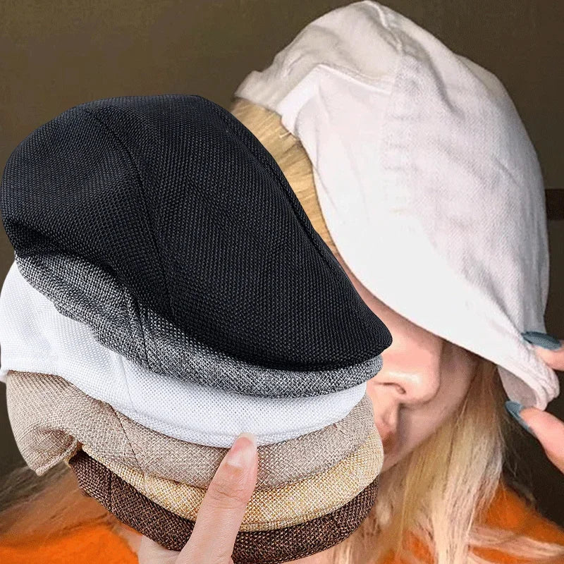 Men Spring and Summer Berets British Style Beret Hat Retro England Hats