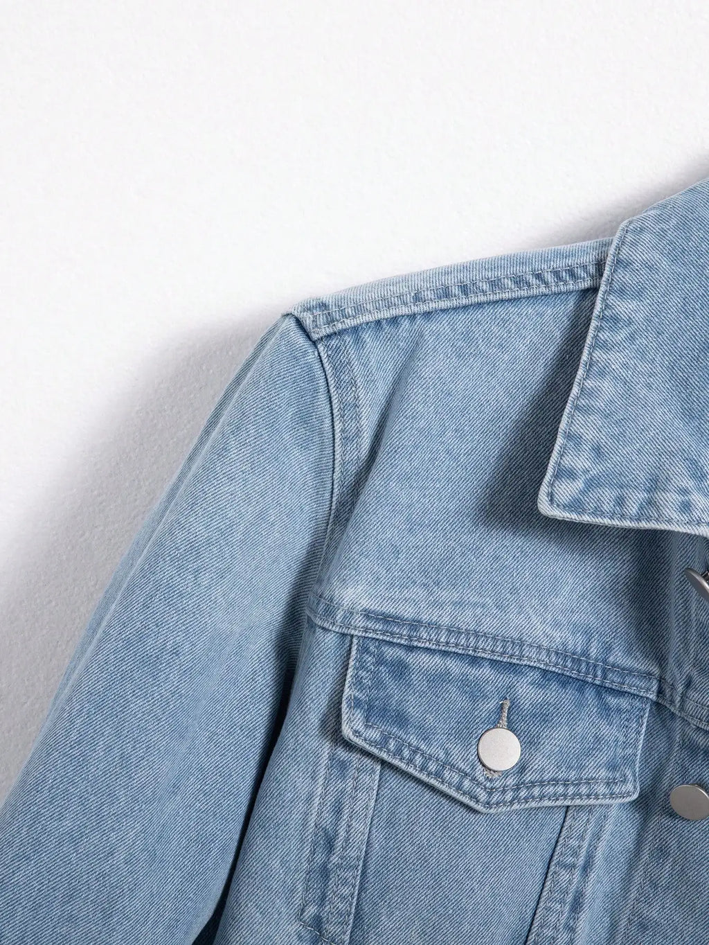 Men's denim jacket for spring and autumn. Blue denim coat. Daily casual wear. Fashion trend.