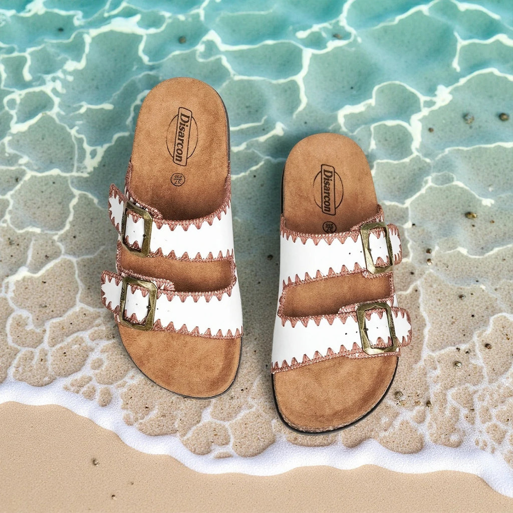 New Women's Summer Casual Fashion Sandals, Double Buckle Design, Adjustable Upper, Comfortable and Breathable, Suitable for Outdoor Vacations, Beach Casual Sandals, Indoor and Outdoor Wearable Home Slippers