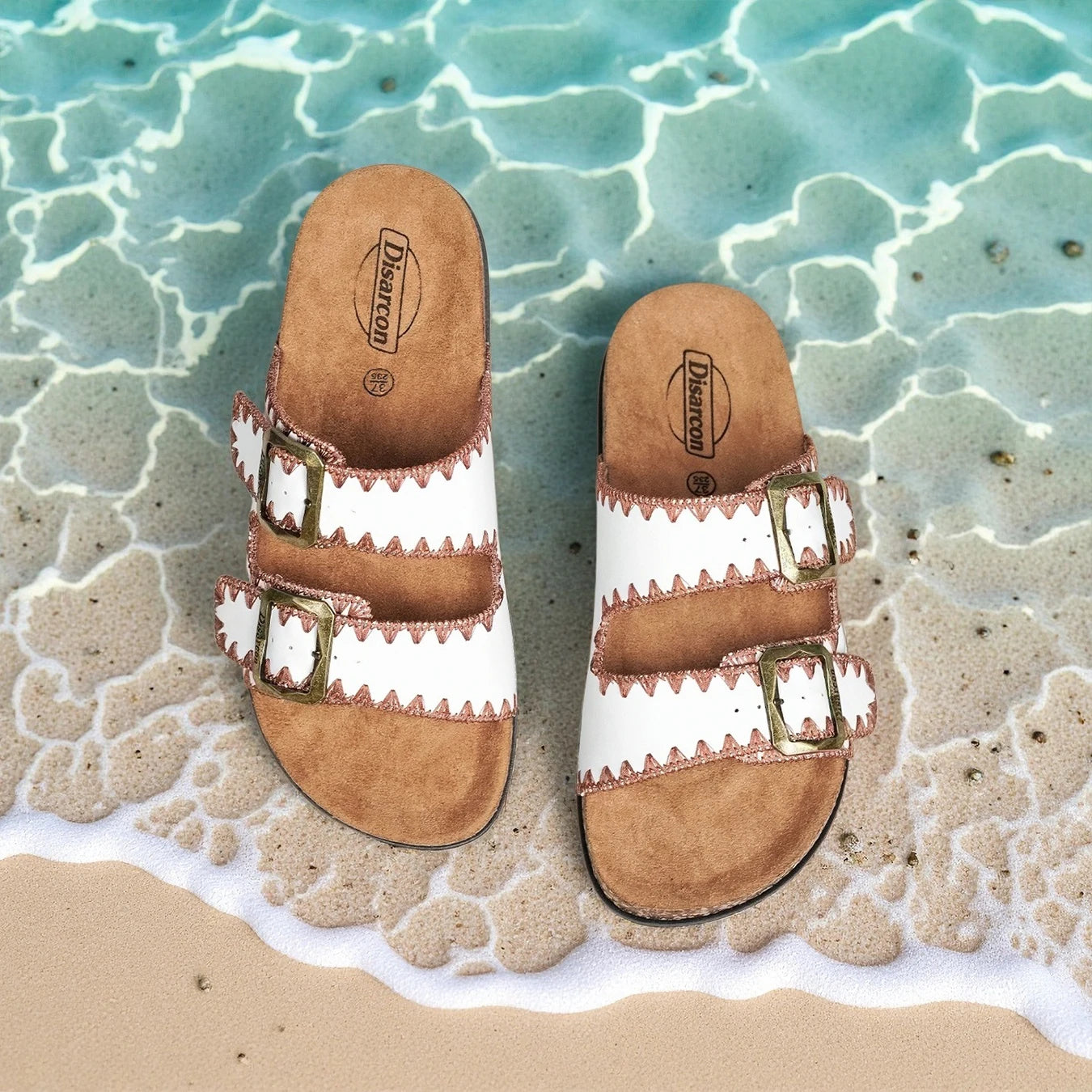 New Women's Summer Casual Fashion Sandals, Double Buckle Design, Adjustable Upper, Comfortable and Breathable, Suitable for Outdoor Vacations, Beach Casual Sandals, Indoor and Outdoor Wearable Home Slippers