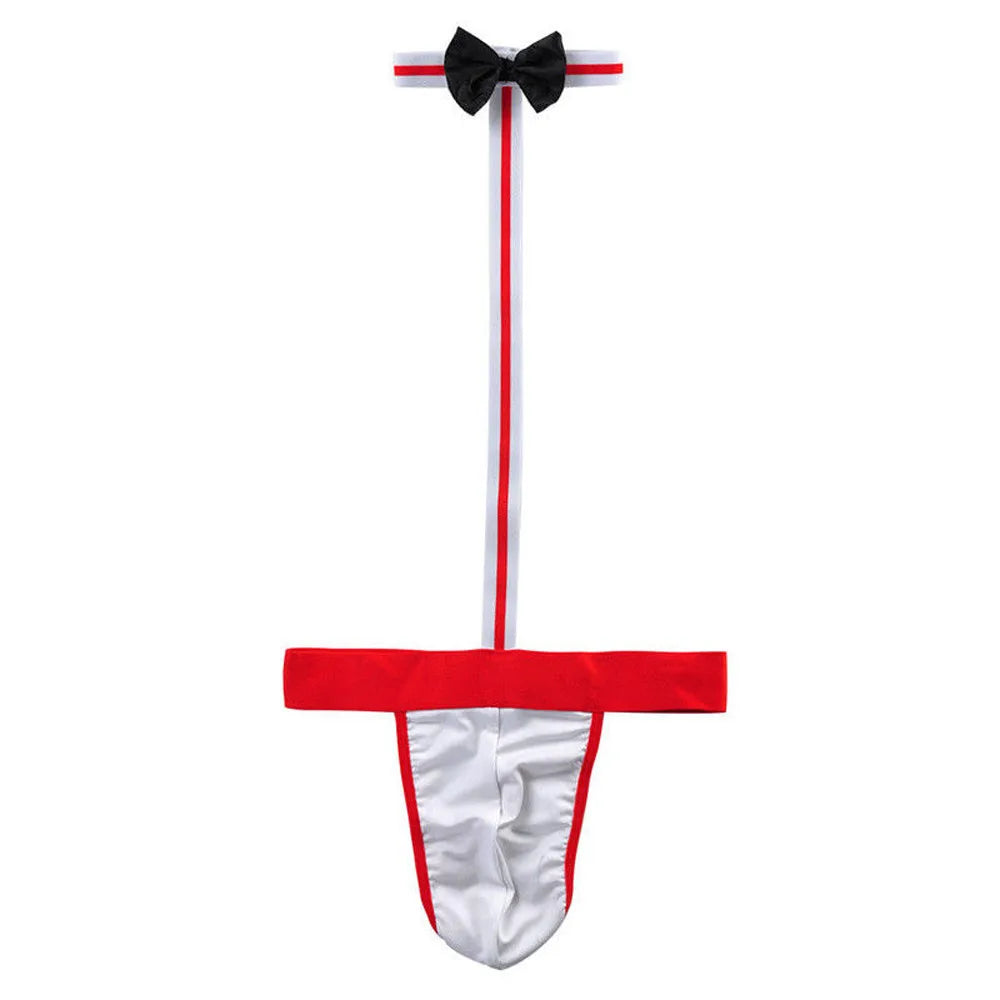 Male Underwear Hot T String Home Men's Sexy Lingerie Bodysuit Bow Tie Performance Clothes T-back thong Thongs Intimates costumes