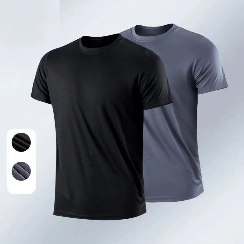 Men Soild Casual Tops Short Sleeve t-Shirts Breathable Gym t-Shirt Male Elastic o-Neck Tee Shirts Fashion t Shirt Man Clothing