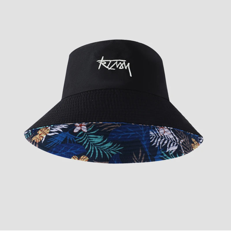 Men's spring and summer style bucket hat, women's face highlighting small sun hat, Double sided big head fisherman hat.