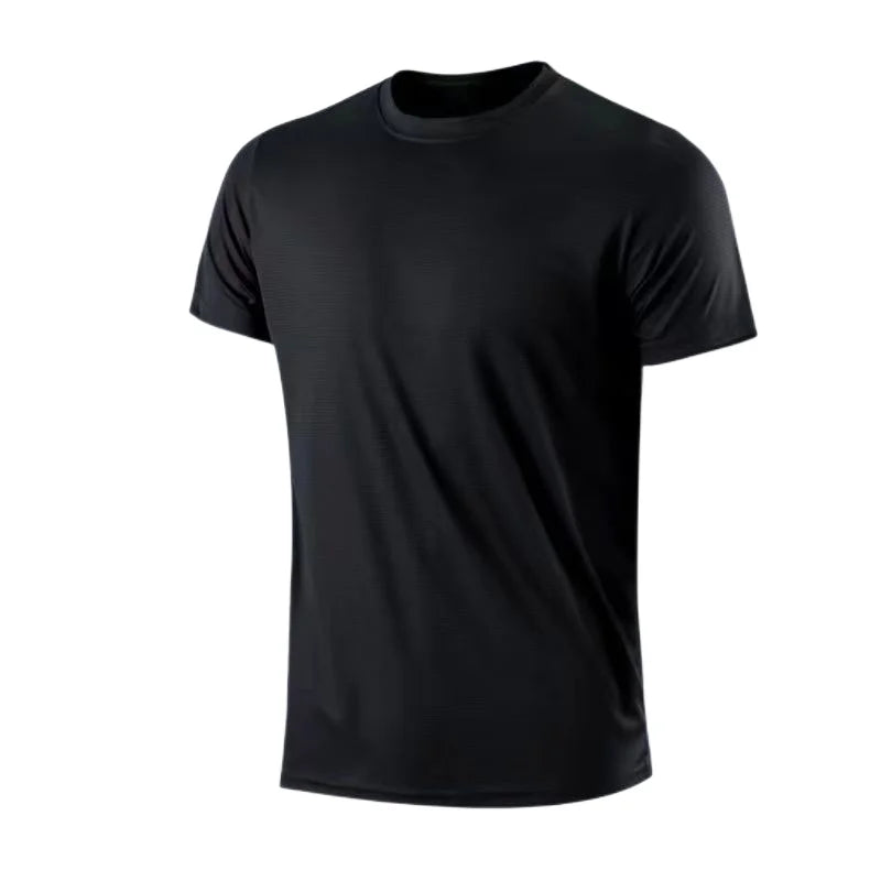 Men Soild Casual Tops Short Sleeve t-Shirts Breathable Gym t-Shirt Male Elastic o-Neck Tee Shirts Fashion t Shirt Man Clothing