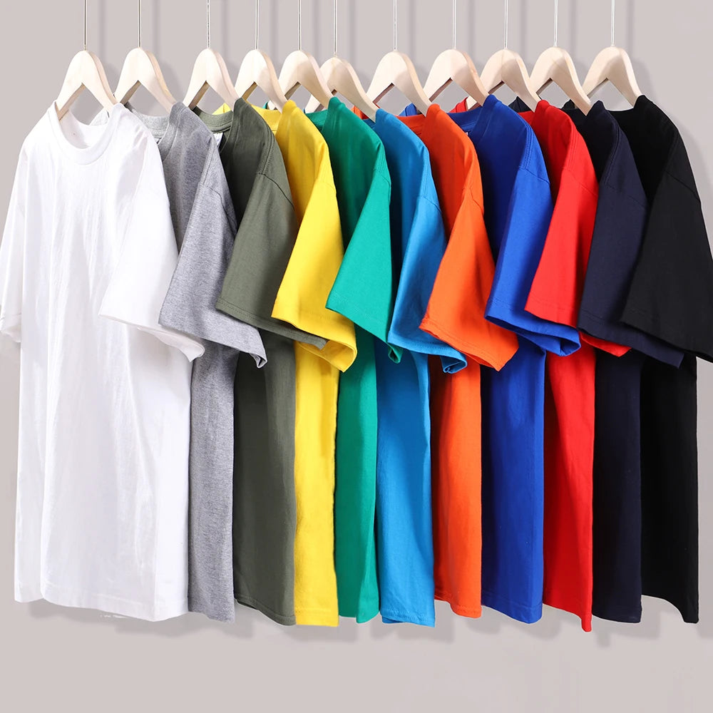 T-Shirts Men Women 14 Colors Candy Color 100% Cotton Oversized Short Sleeves Casual Breathable S-XXXL Tee Clothing Soft T Shirts