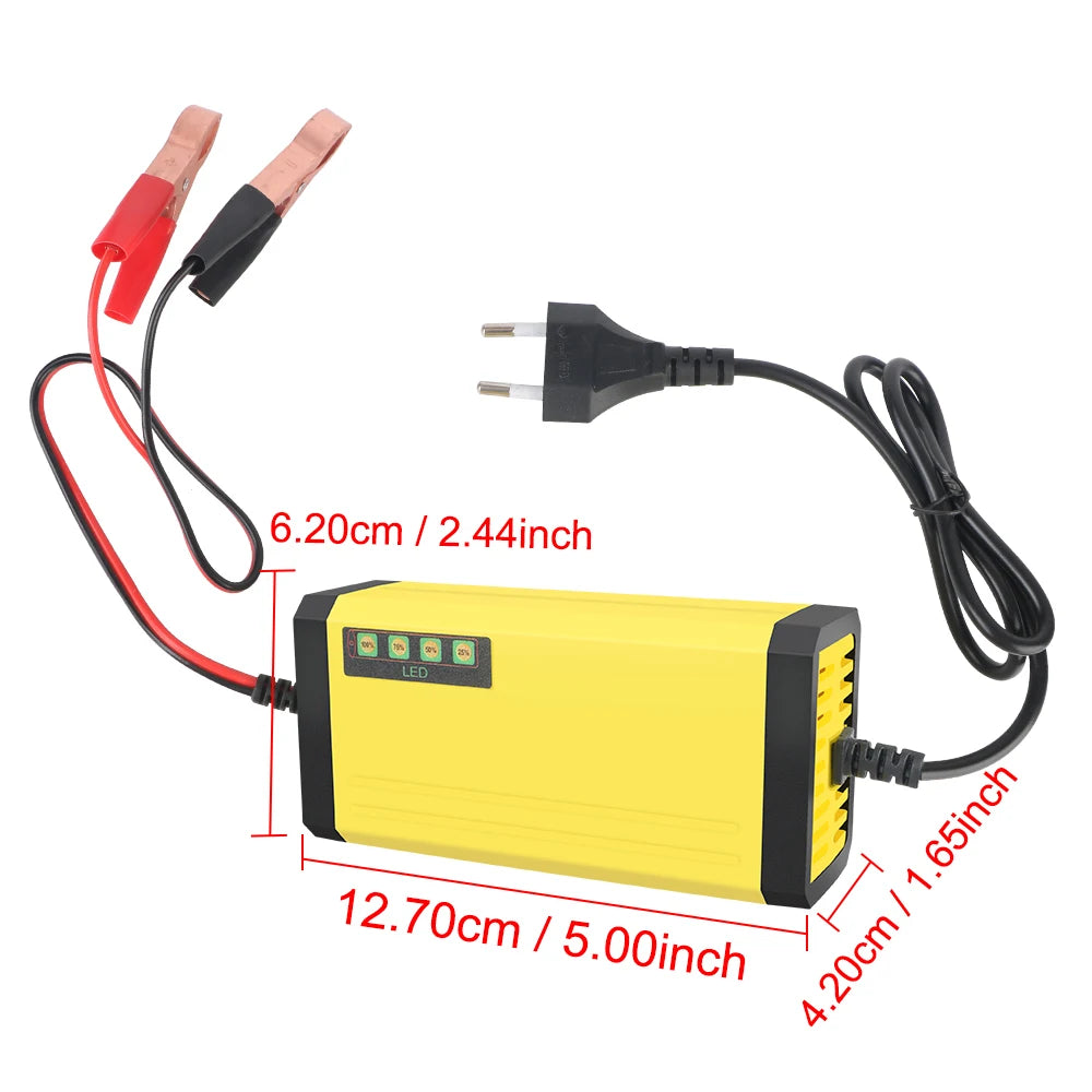 6V 12V 2A Car Battery Charger EU Plug Tester Automatic Smart Digital LCD Display Power Pulse Repair Tools Motorcycle Accessories