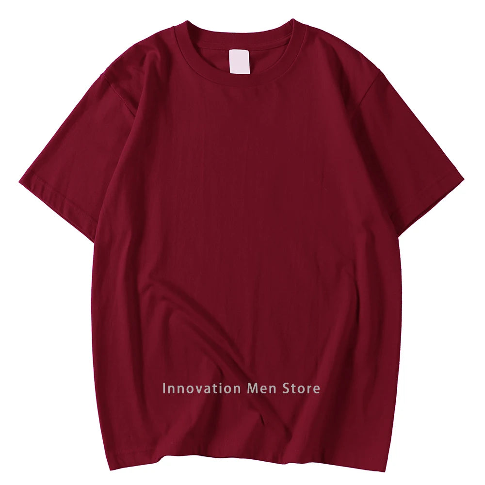 T-Shirts Men Women 14 Colors Candy Color 100% Cotton Oversized Short Sleeves Casual Breathable S-XXXL Tee Clothing Soft T Shirts