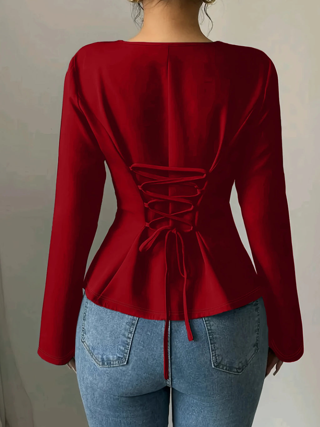Spring Summer Women's Blouse Red