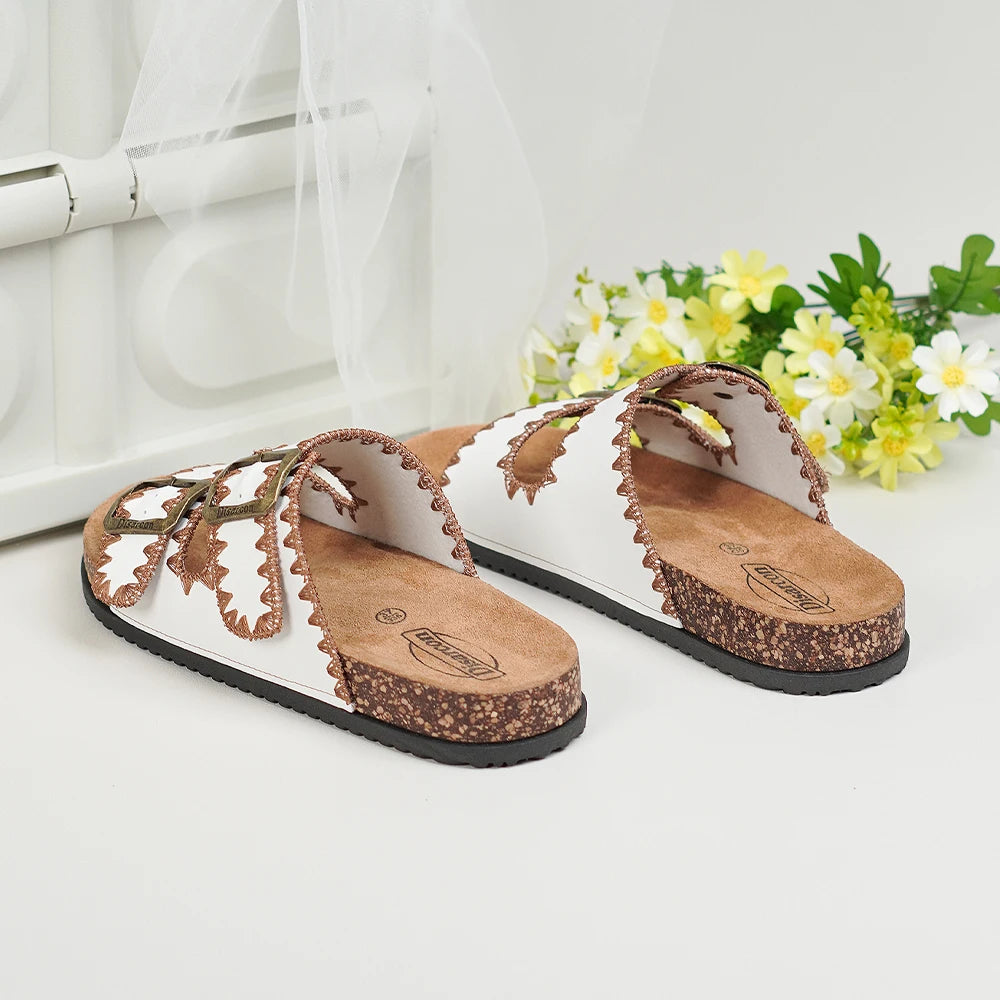 New Women's Summer Casual Fashion Sandals, Double Buckle Design, Adjustable Upper, Comfortable and Breathable, Suitable for Outdoor Vacations, Beach Casual Sandals, Indoor and Outdoor Wearable Home Slippers