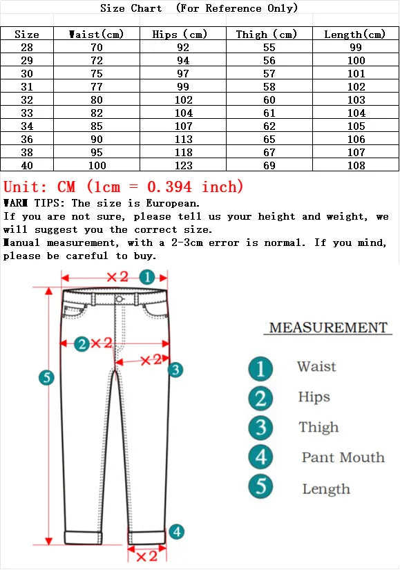 New Men's Pure Black Slim Jeans Elastic Straight Vintage Denim Pants Male