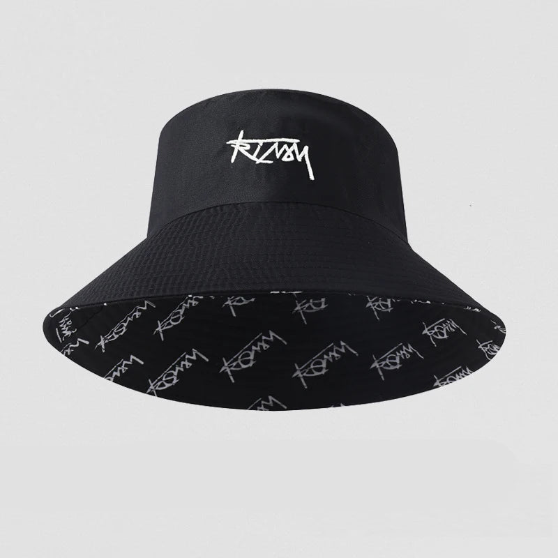 Men's spring and summer style bucket hat, women's face highlighting small sun hat, Double sided big head fisherman hat.