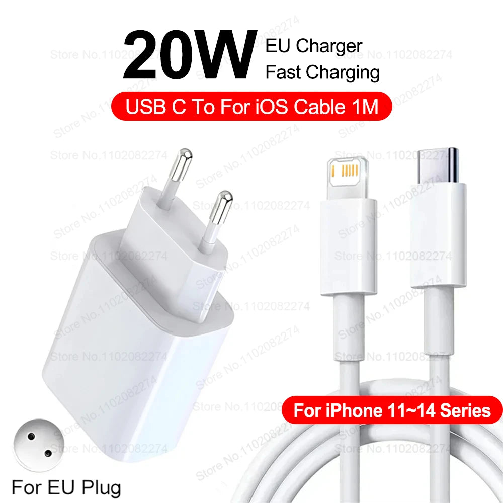 PD 40W USB C Charger For iPhone 16 15 14 13 12 11 Pro Max Plus Fast Charging USB C Type C Cable For iPad Air Charger Accessories