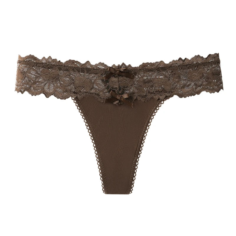 BANNIROU 1Pcs Sexy Underwear For Woman Solid Soft Lace Female Panties Thongs Intimates