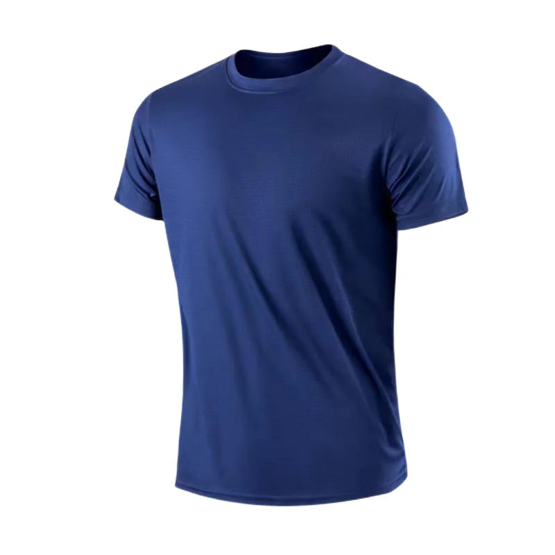 Men Soild Casual Tops Short Sleeve t-Shirts Breathable Gym t-Shirt Male Elastic o-Neck Tee Shirts Fashion t Shirt Man Clothing