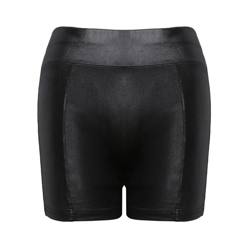 Sexy Womens Shorts Shiny Elastic High Waist Shiny Faux PU Leather Short Pants Slim Hot Dance Clubwear Mini Shorts 2026