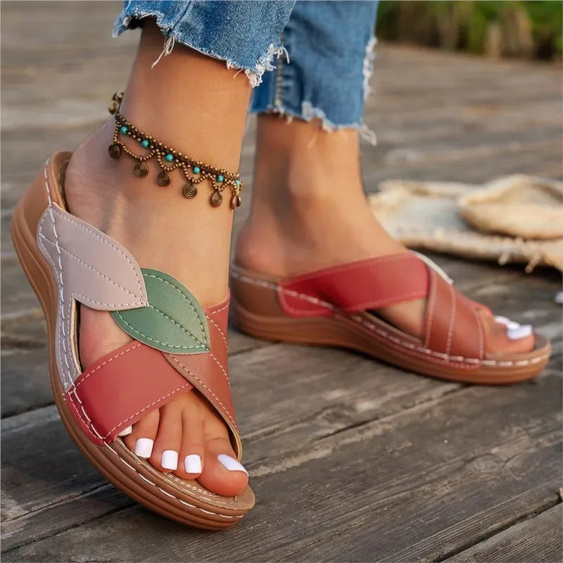 Women Sandals Shoes Party Ladies Shoes Slides Sandals Ladies Wedge Sandals Woman Non-Slip Footwear Women Slippers Female
