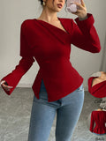 Spring Summer Women's Blouse Red