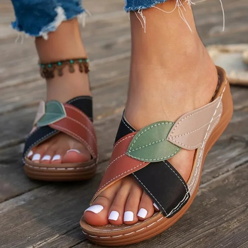 Women Sandals Shoes Party Ladies Shoes Slides Sandals Ladies Wedge Sandals Woman Non-Slip Footwear Women Slippers Female