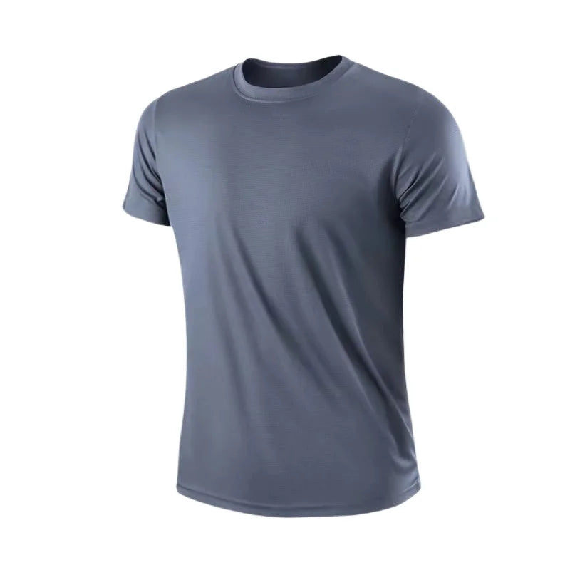 Men Soild Casual Tops Short Sleeve t-Shirts Breathable Gym t-Shirt Male Elastic o-Neck Tee Shirts Fashion t Shirt Man Clothing
