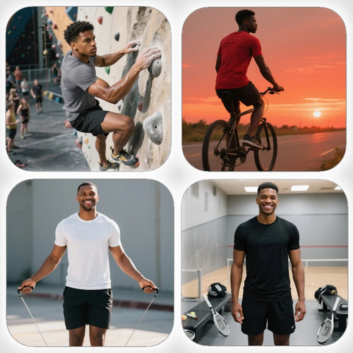 5Pcs Men's Quick Dry Basic Short Sleeve Gym Running Street Outdoor Exercise Sport Shirt Tops Lightweight