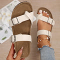 New Fashion Women's Sandals Summer Cork Clogs Sandals Classic Women Mules Soft Suede Beach Slides With Adjustable Buckle