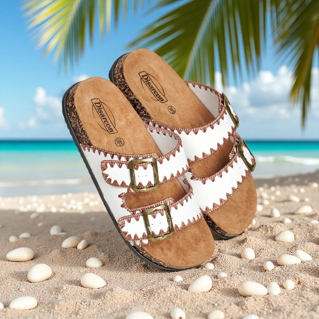 New Women's Summer Casual Fashion Sandals, Double Buckle Design, Adjustable Upper, Comfortable and Breathable, Suitable for Outdoor Vacations, Beach Casual Sandals, Indoor and Outdoor Wearable Home Slippers