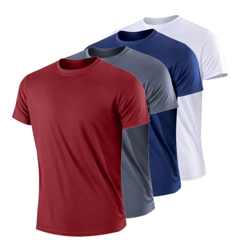 Men Soild Casual Tops Short Sleeve t-Shirts Breathable Gym t-Shirt Male Elastic o-Neck Tee Shirts Fashion t Shirt Man Clothing