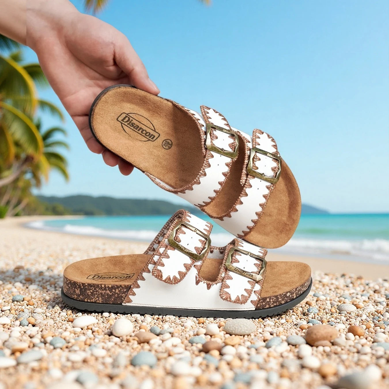 New Women's Summer Casual Fashion Sandals, Double Buckle Design, Adjustable Upper, Comfortable and Breathable, Suitable for Outdoor Vacations, Beach Casual Sandals, Indoor and Outdoor Wearable Home Slippers