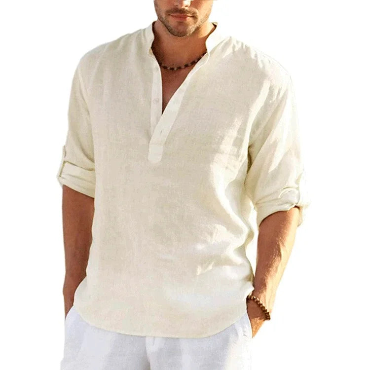 New Men's  Long Sleeve T-Shirts Breathable Shirt  Casual Basic Cotton  Shirt Tops
