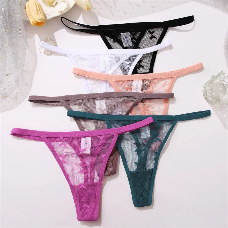 Lace Bikini Panties Women Sexy Thongs lace 4Pcs