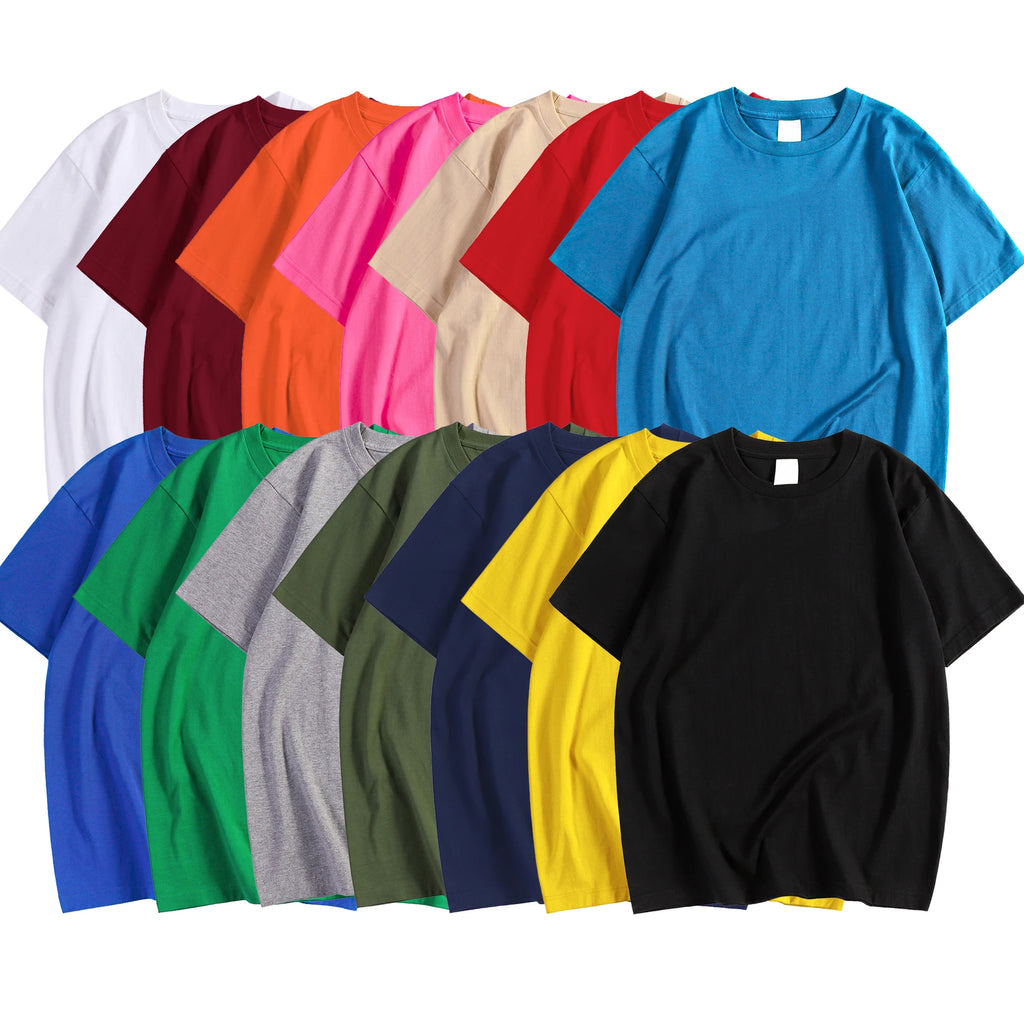 T-Shirts Men Women 14 Colors Candy Color 100% Cotton Oversized Short Sleeves Casual Breathable S-XXXL Tee Clothing Soft T Shirts